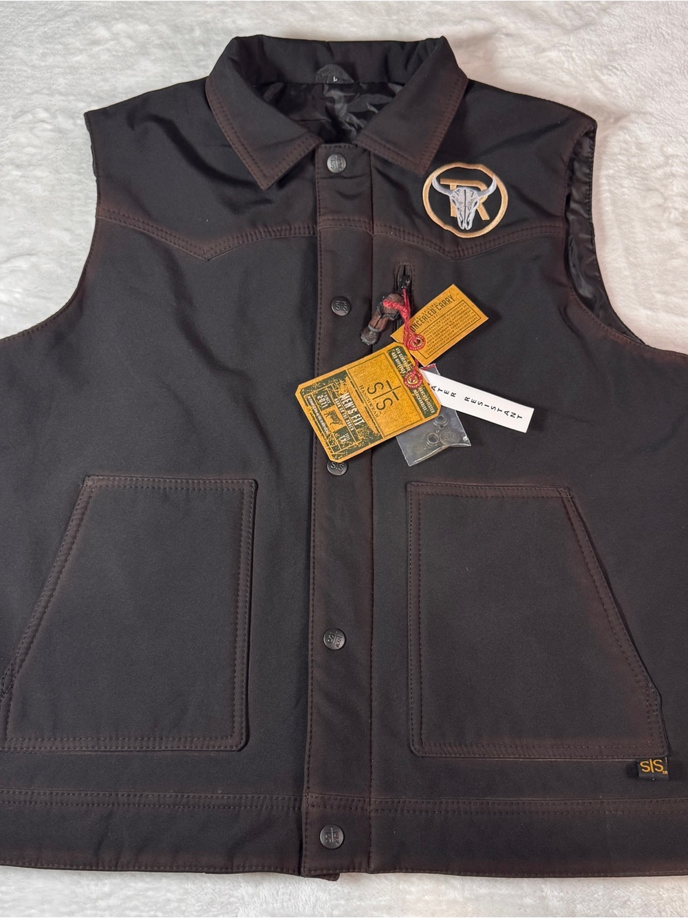 STS Ranchwear Men’s L Third Edge Western Vest Concealed Carry Black NWT